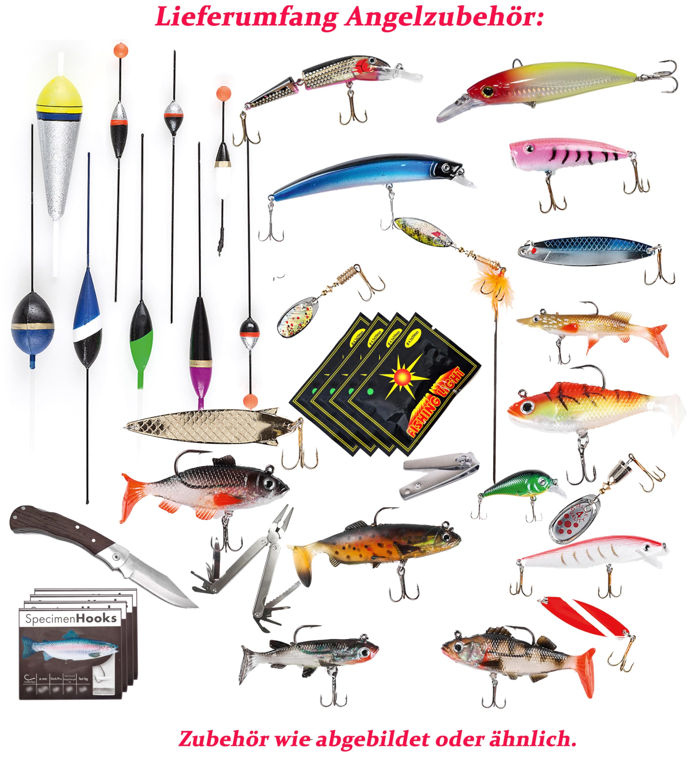 Angel Adventskalender mit 24 Säckchen + Überraschungen | Weihnachtskalender - Angler Köder Haken Set für Fischer Erwachsene Teenager Jungen - 2025 Weihnachten Überraschung Geschenk Männer
