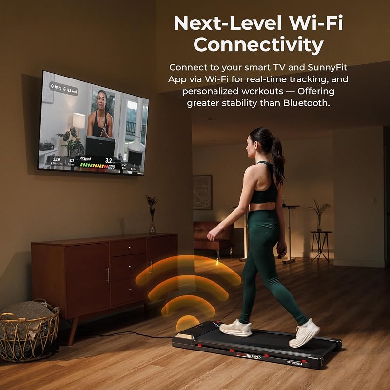 Sunny Health & Fitness Wi-Fi Treadpad Walking Treadmill, Fully Assembled image 2