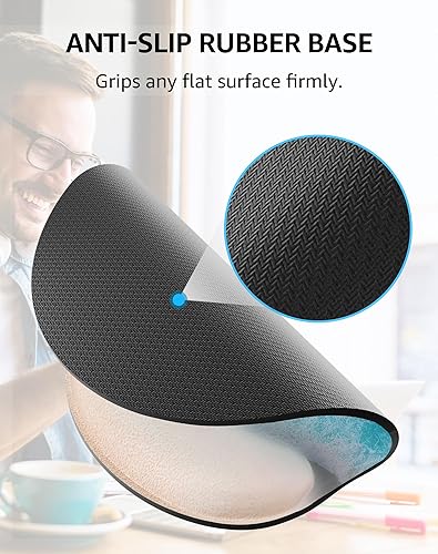 Miniatura 4 de KTRIO Alfombrilla de mouse ergonómica con soporte de muñeca, cómodo reposamuñecas para teclado, almohadilla de espuma viscoelástica para teclado,