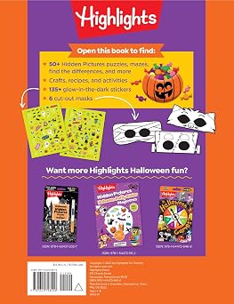 Halloween Puzzles Deluxe: Jumbo Halloween Gift for Kids with Seek and Find Puzzles, Over 600 Hidden Objects, 135 Glow-in-the-Dark Stickers, Recipes and Crafts (Highlights Hidden Pictures)