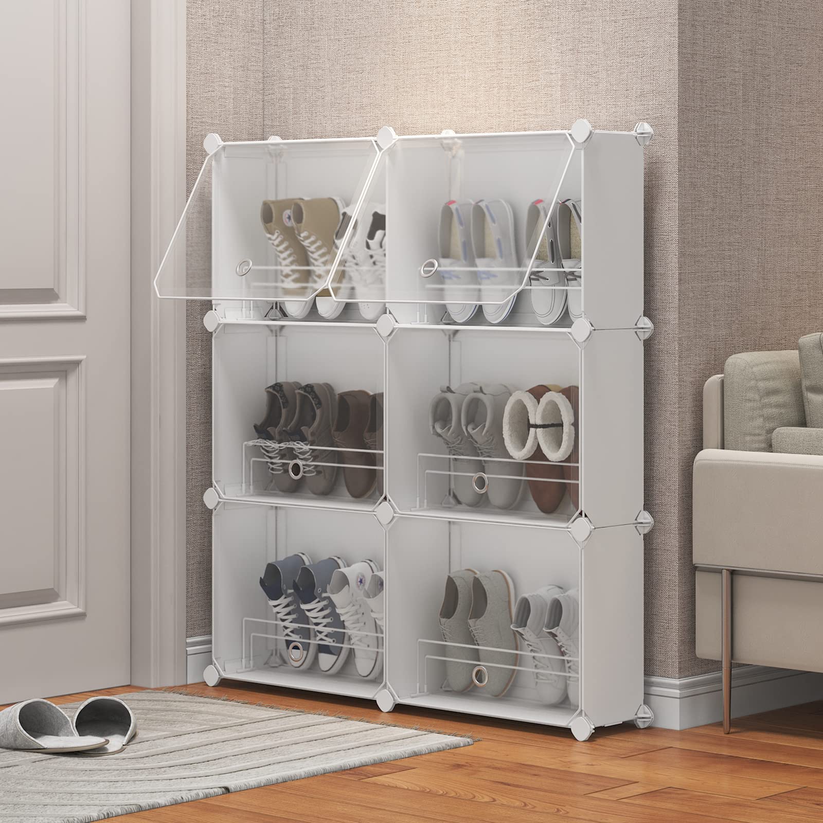 Shoe Rack For Front Door Entrance MAGINELS 6-Tier Slim Shoe Rack