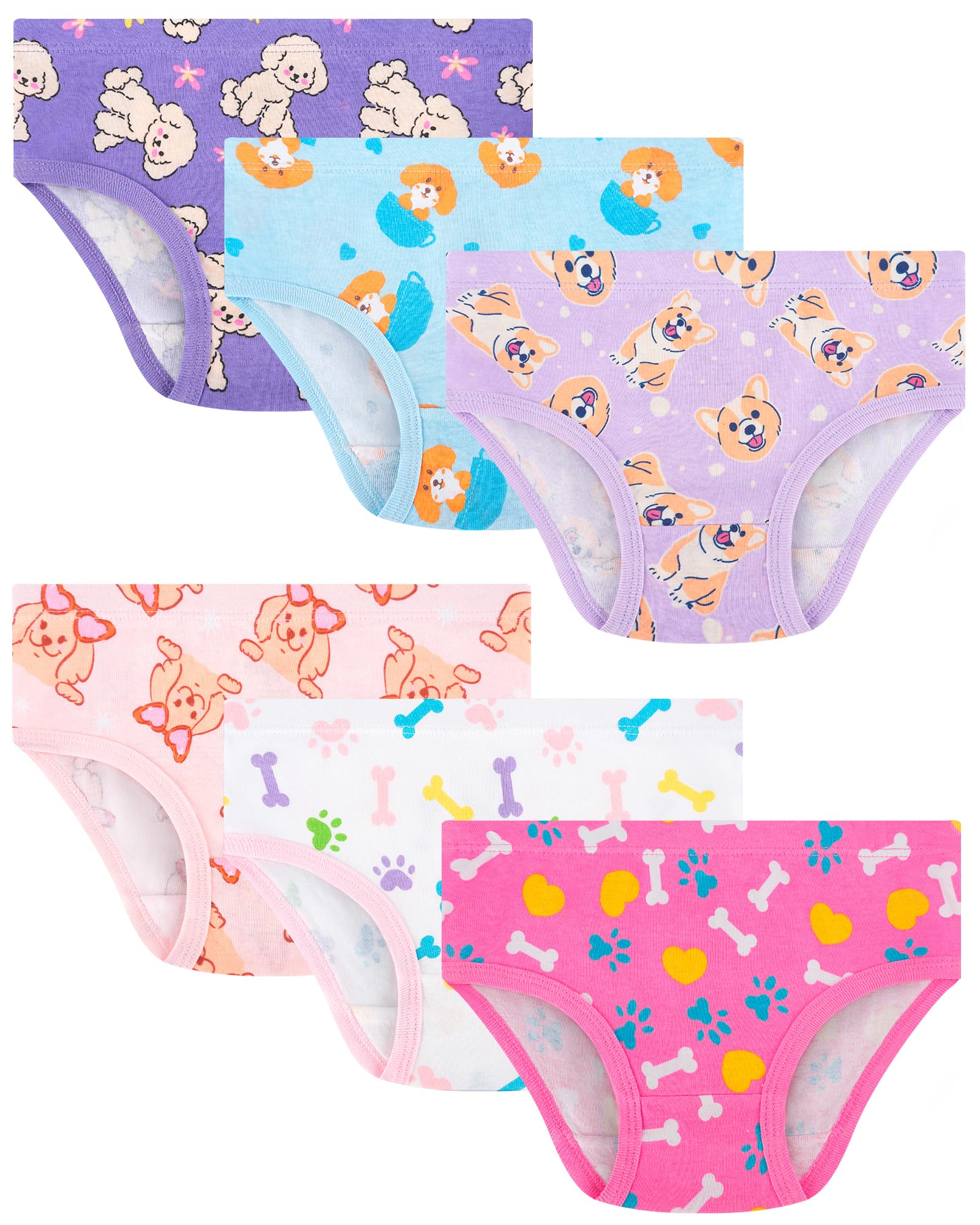 Girls Underwear 100% Cotton Panties, 6-Pack, Soft &amp; Tagless,18M-12Y