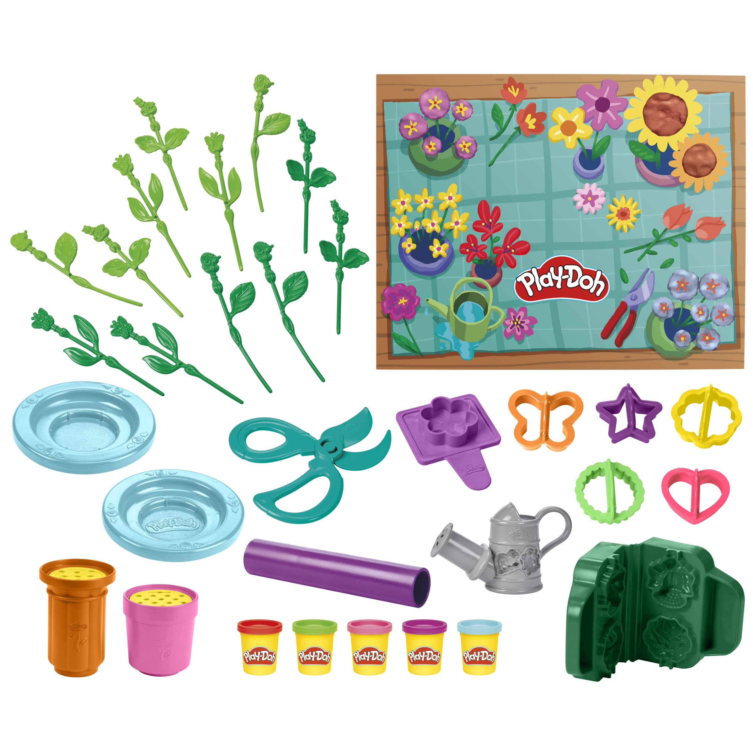 Play-Doh Flower Shop Playset, 27 Garden Toy Accessories, Children's Arts & Crafts, Ages 3+