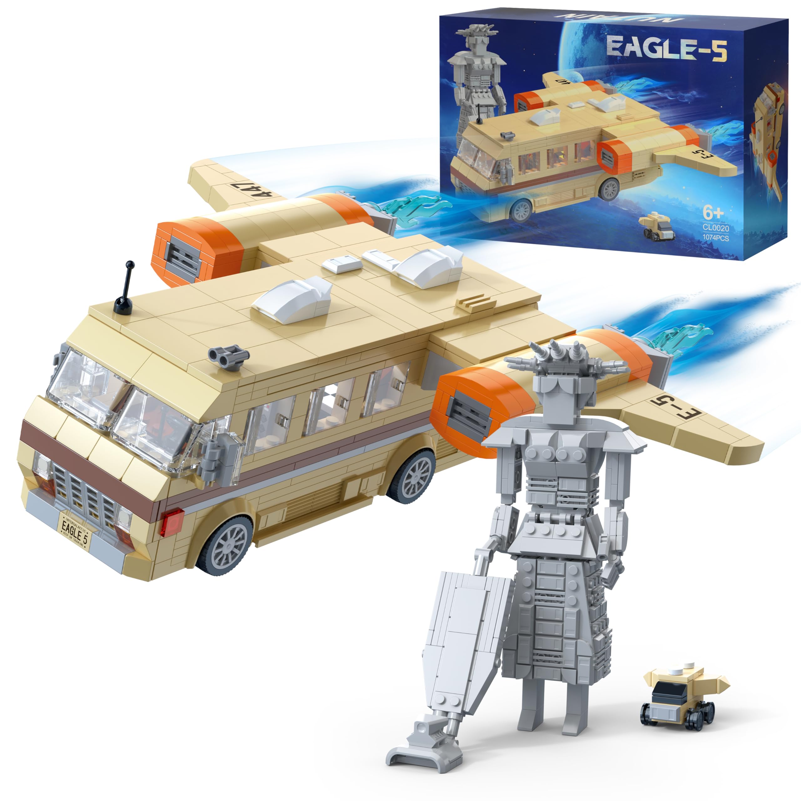 Amazon.com: Mega Maid Spaceballs Eagle 5 Creative Building  Spaceballs Eagle 5 Building Set, Space Movie Car Moc Model with Cockpit Open Box main image 0