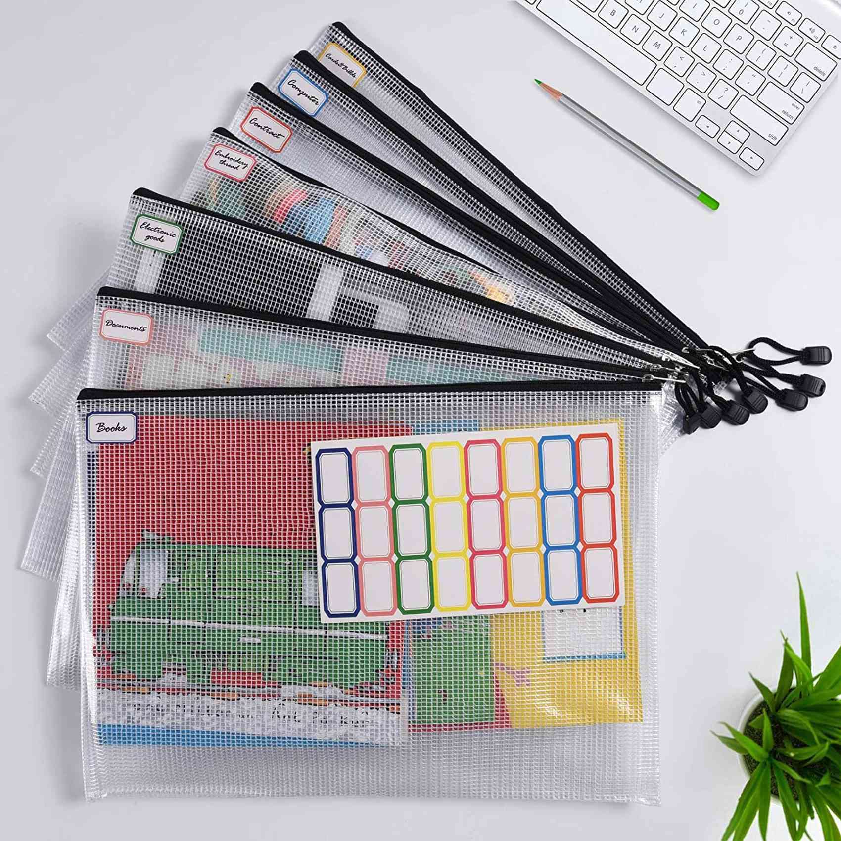 Wlauqueta Carpeta A3 De 12 Piezas, Bolsa Con Cremallera De InformacióN, Cartera De PláStico, Bolsa De Archivo De, Bolsa Con Cremallera, Cartera Con Cremallera