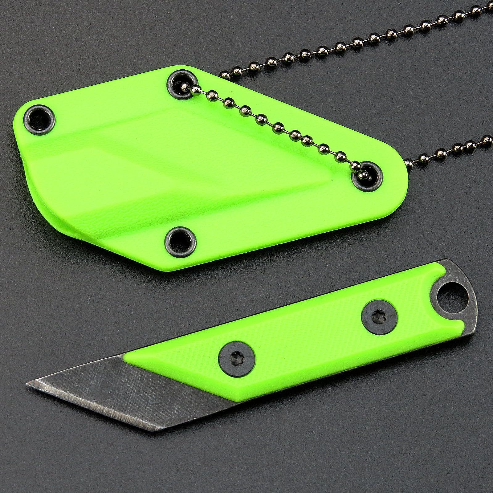 C1146 Fixed Blade Knife,440C Blade G10 Handle EDC Tool Knife for Outdoor, Camping, Hiking, Fishing with kydex Sheath (Light Green)
