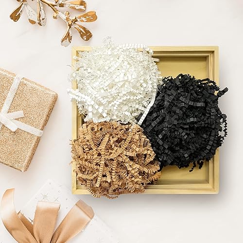 Miniatura 6 de Relleno de papel triturado (1 libra), papel cortado arrugado para envolver y rellenar cestas de regalo, cajas de regalo, rafia de decoración de