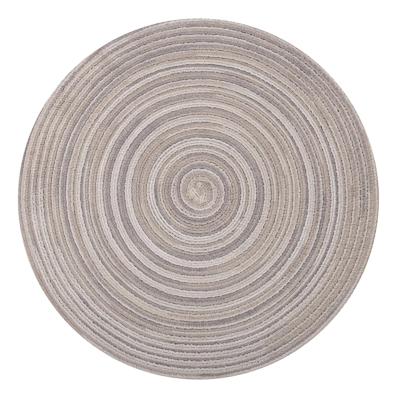 Set De Table Tressé Rond Napperon en Coton tissé Rond, 34/38cm, Tapis de Table résistants à la Chaleur, sous-Verres lavables(Rainbow Grey,Set of 6)