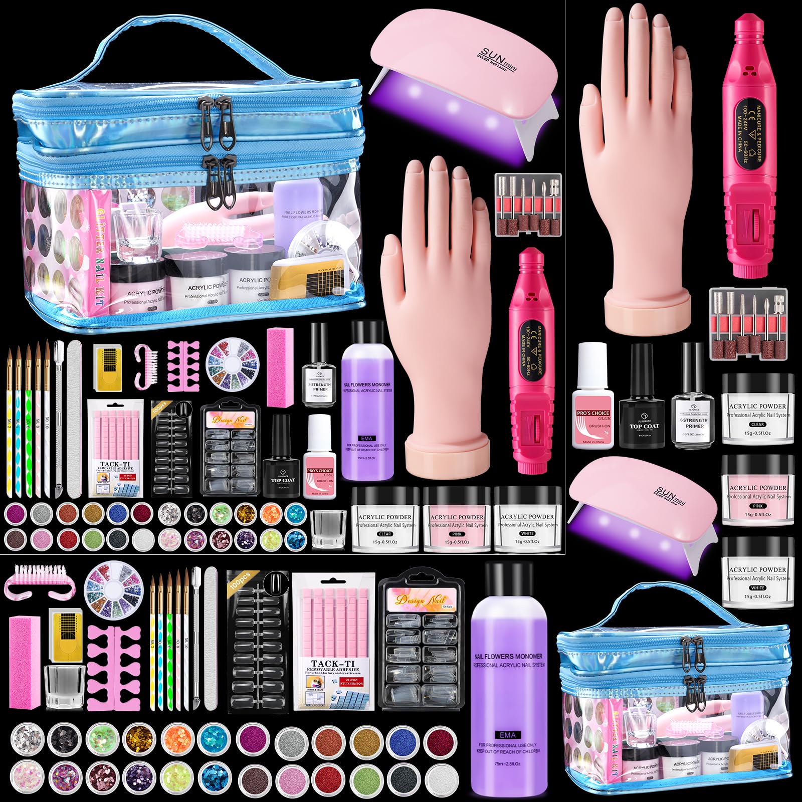 Nail Kit for Beginners with Practice Hand