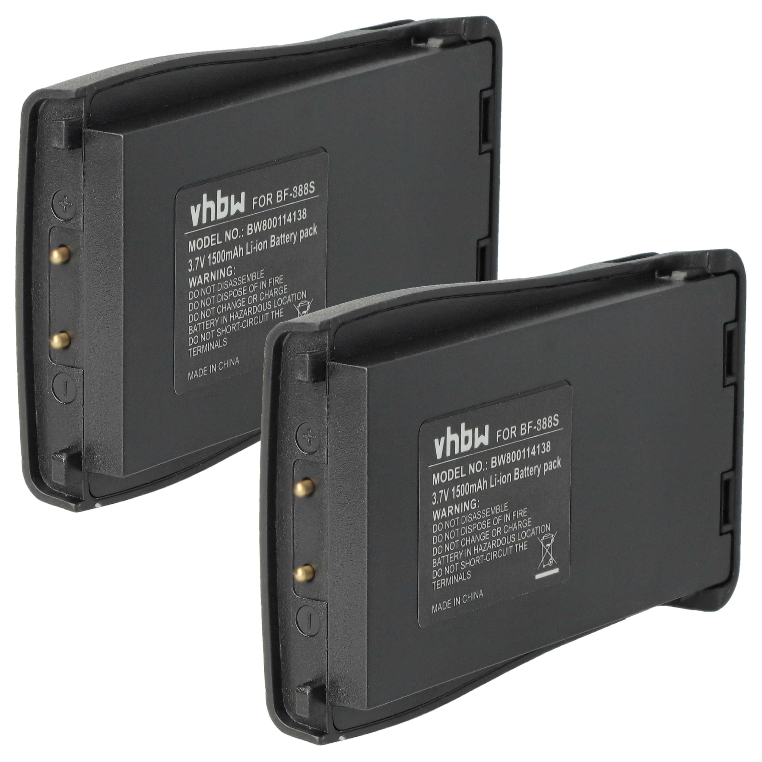 vhbw 2X Batterie Remplacement pour Baofeng BL-1 pour Radio Talkie-walkie (1500mAh, 3,7V, Li-ION)