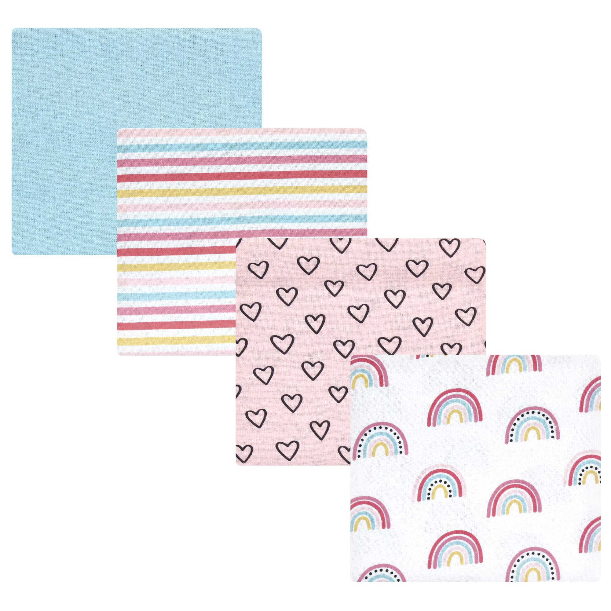 Hudson Baby Unisex Baby Cotton Flannel Receiving Blankets, Modern Rainbow, One Size
