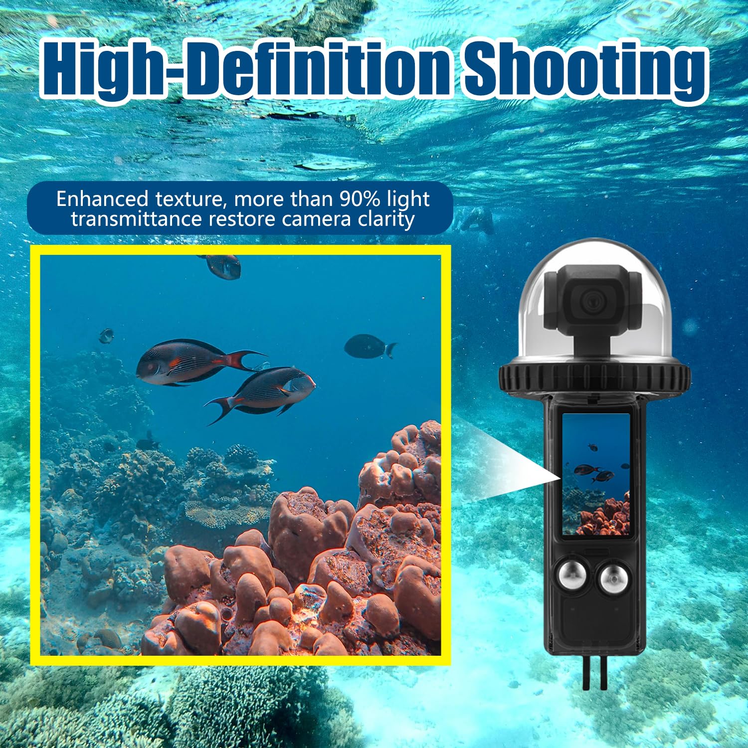 Osmo Pocket 3 40M/131FT Custodia Subacquea Protettiva Guscio Compatibile per DJI Osmo Pocket 3 Accessori Impermeabili-Nero
