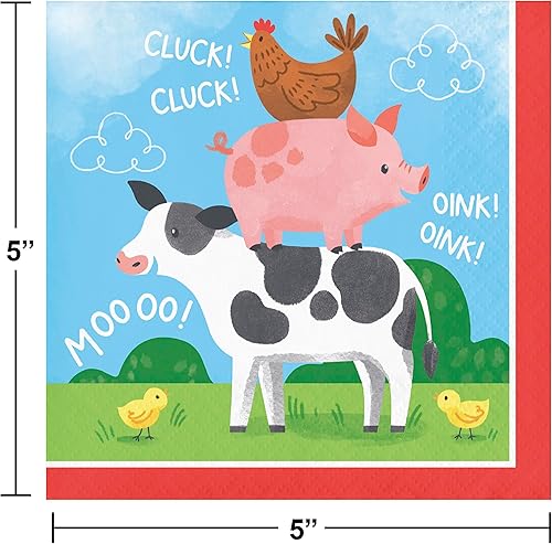 Miniatura 5 de Juego de suministros para fiestas de animales de granja (plato de postre y servilleta para bebidas)