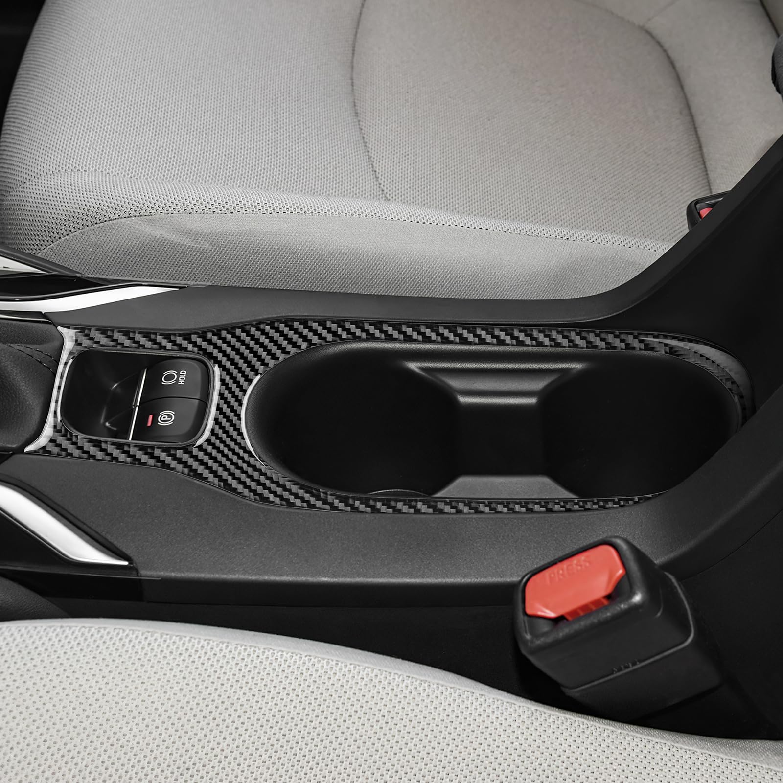 KUNGKIC Fibra de carbono Coche Taza Agua Marco Portavasos Panel Adhesivo Interior Decorativo Compatible con Toyota Corolla 2019 2020 2021 2022 Accesorios Negro