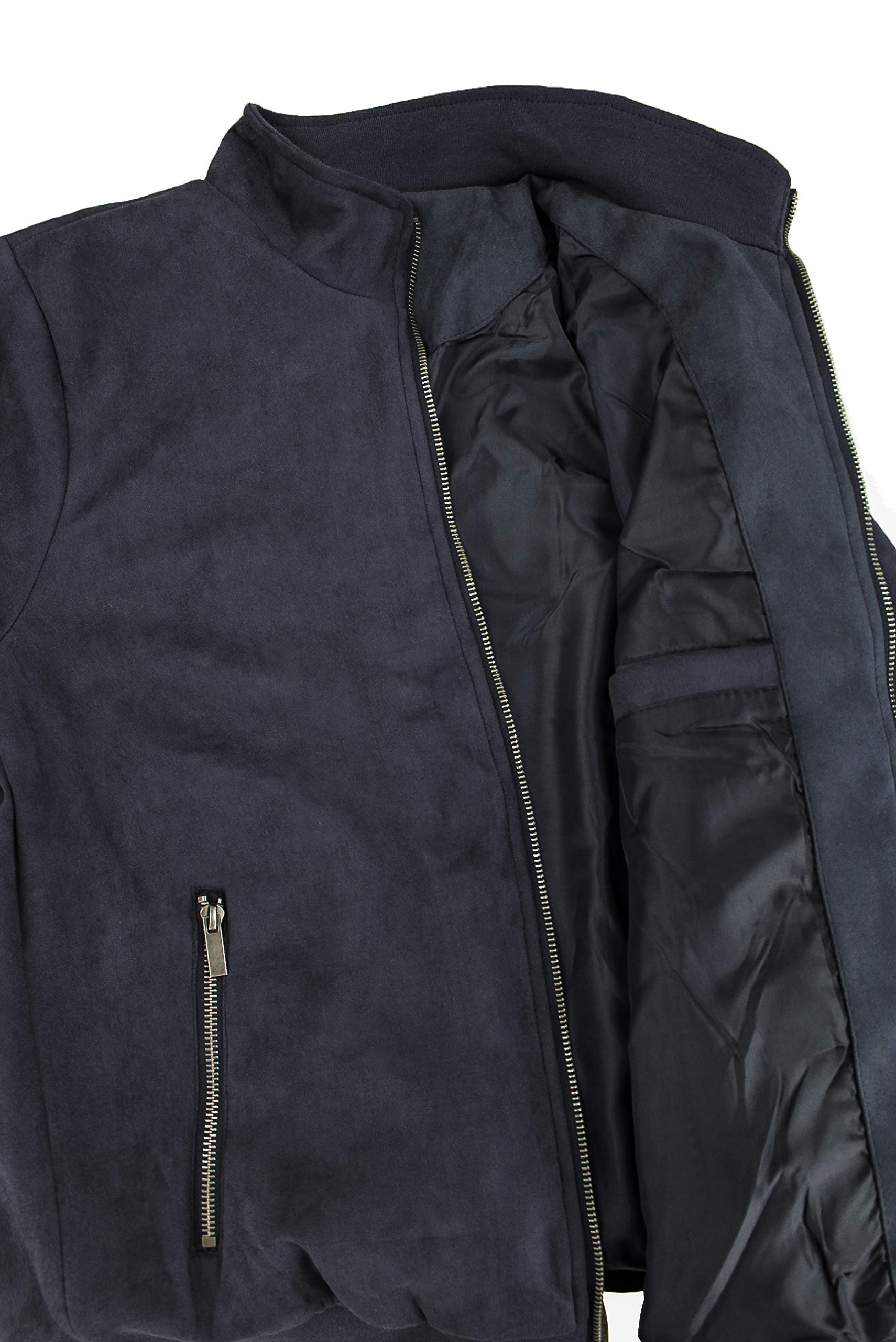 Evoga Giacca Giubbotto Uomo Scamosciato Slim Fit Giubbino Bomber chiodo