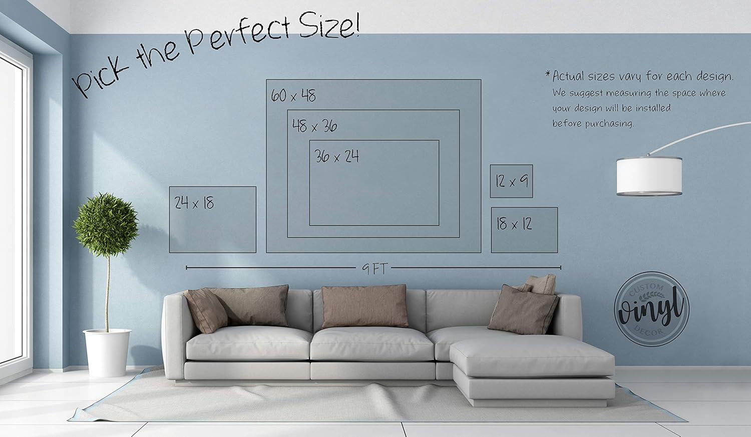 Personalized Family Name Wall Decals of Premium Vinyl stickers for Home and Wall Decor with Established Marriage Year and Monogram Initial - Custom Sizes and Colors Match the Theme of any Living Space