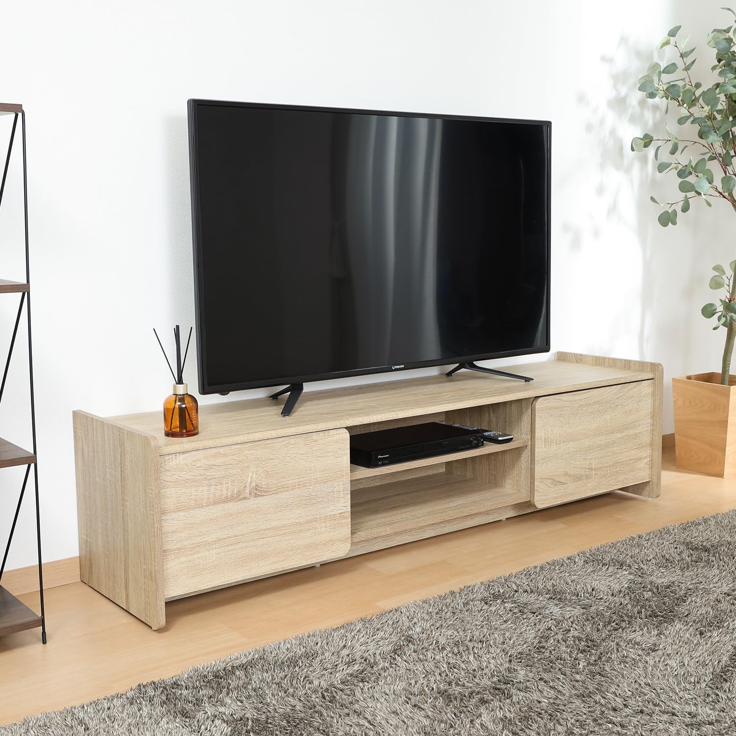 Amazon｜不二貿易 テレビ台 収納棚 160幅 幅159×奥行39.5×高さ39.5cm
