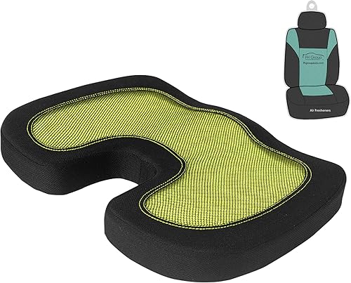 FH Group CojĂn de asiento de espuma viscoelástica para cualquier lugar - CojĂn de coxis - CojĂn de coxis para automĂłvil, trabajo y hogar (amarillo) FH Group CojĂn de asiento de espuma viscoelástica para cualquier lugar - CojĂn de coxis - CojĂn de coxis para automĂłvil, trabajo y hogar (amarillo)