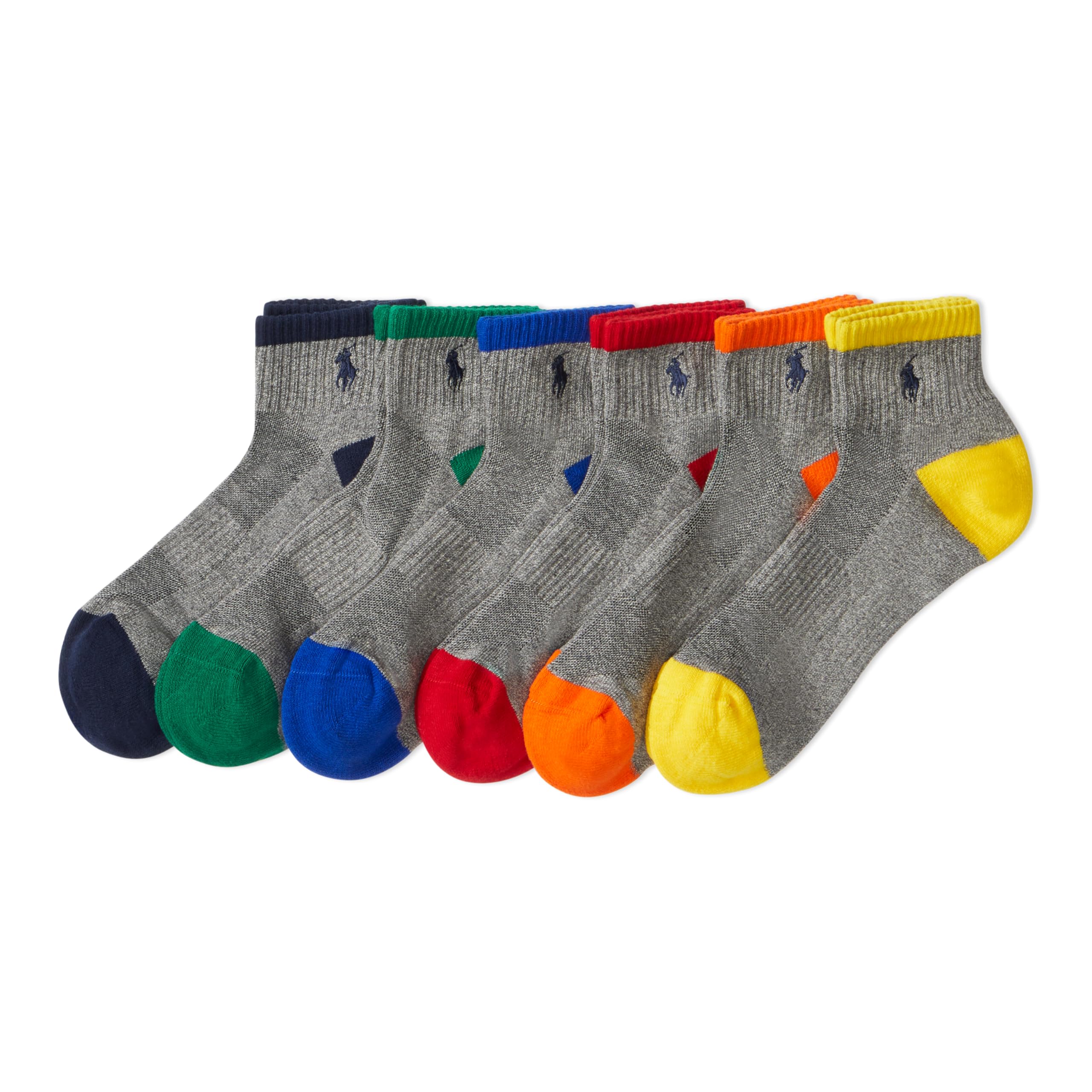 POLO RALPH LAUREN Men's Athletic Performance Cotton Ankle Socks-6 Pair Pack-Breathable Mesh & Sport Moisture Wicking