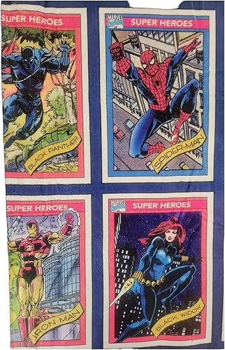 Miniatura 3 de Marvel Legends - Manta de forro polar de ComicCards  Poliéster ligero ultra suave, SpiderMan  Capitán América  Wolverine & Villains Grid, manta