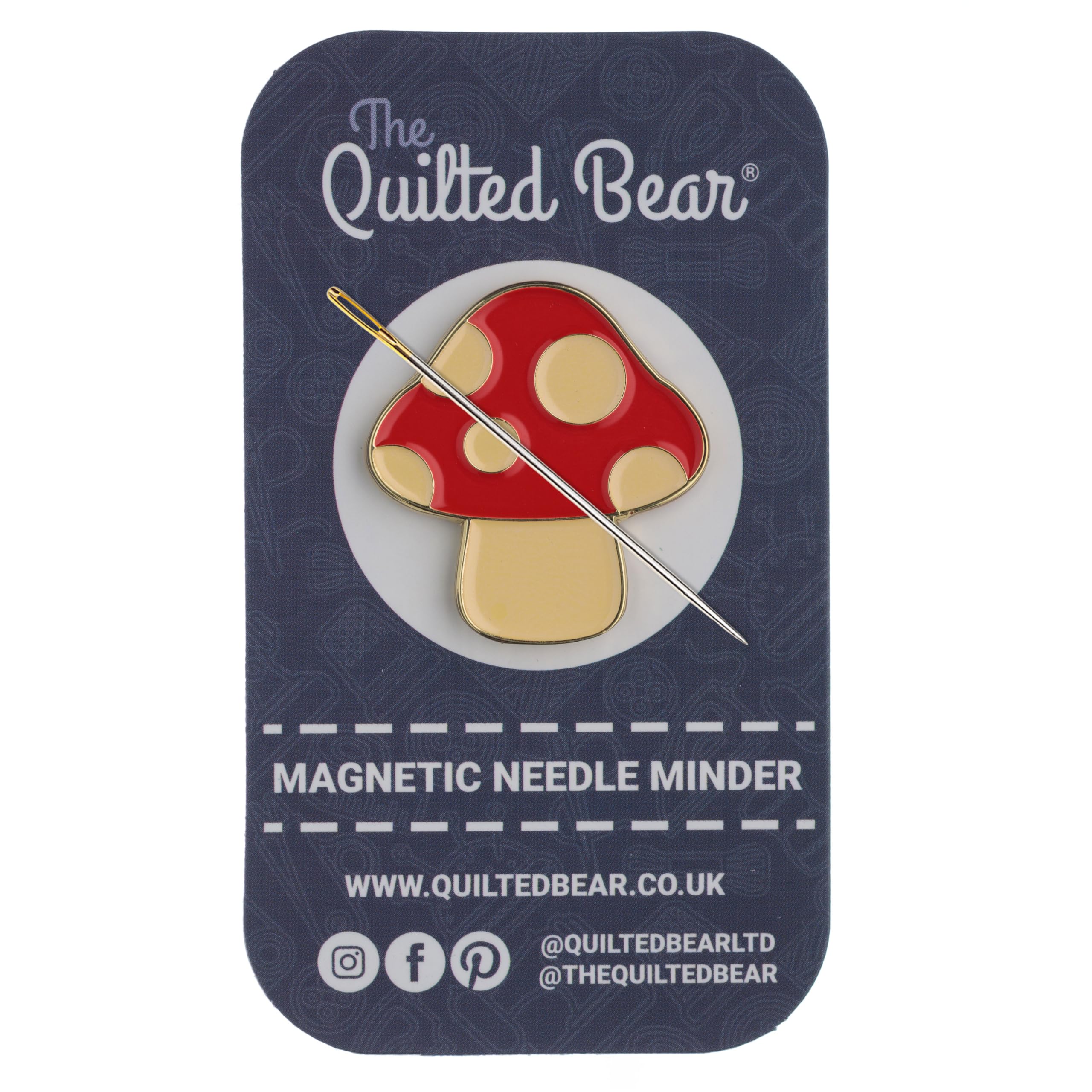 The Quilted Bear Mushroom Magnetic Needle Minders – Enamel Needle Keeper For Sewing, Embroidery & Cross Stitch Accessories | Secure Holder For Sewing Pins & Needles (Mushroom)