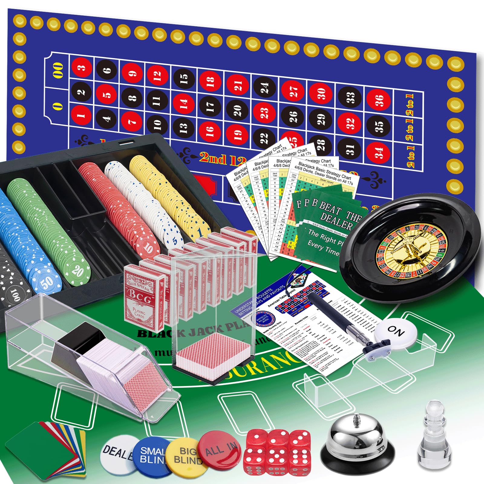 Amazon.com: WodGod 5 in 1 Super Casino Game Set: Blackjack