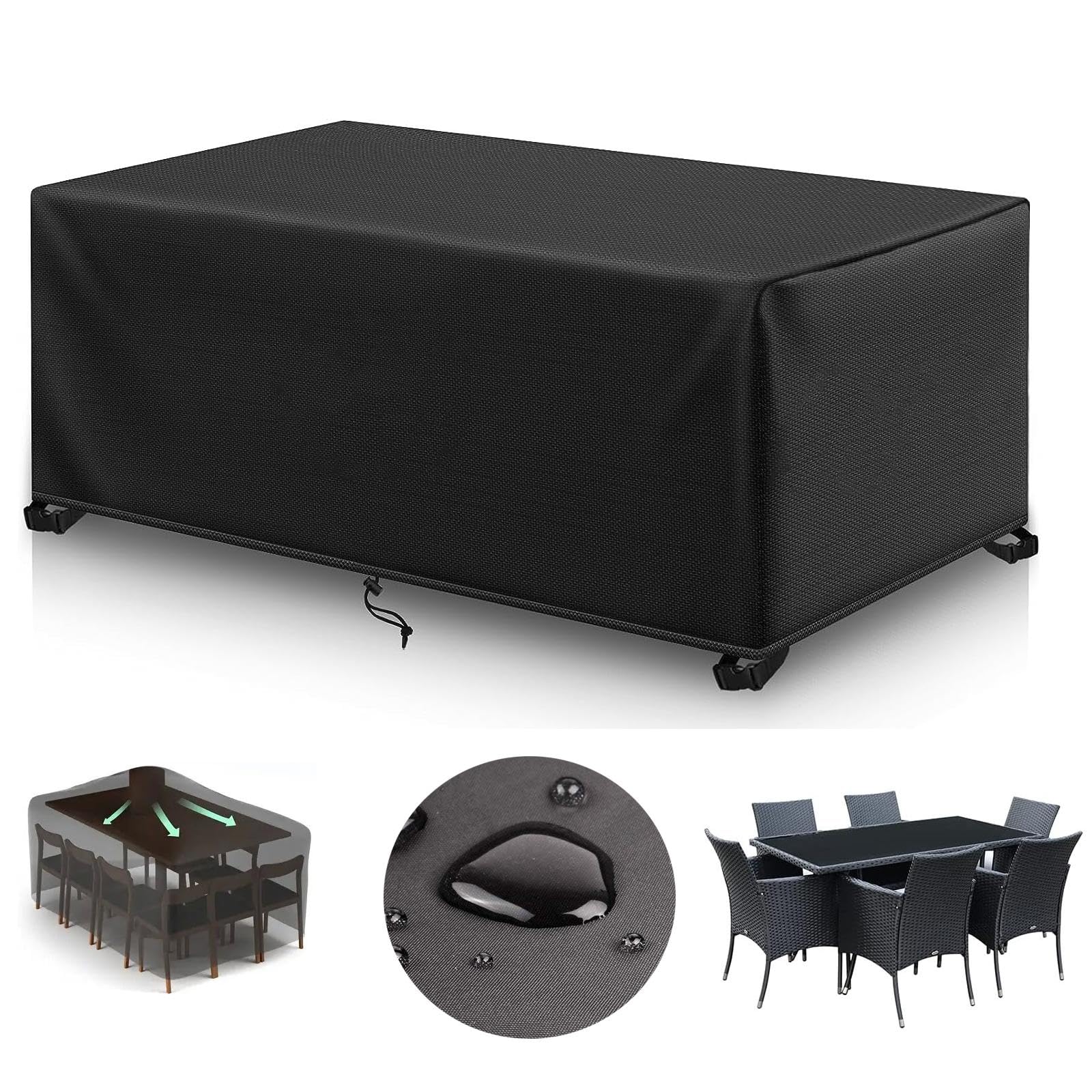ZHMANLUCK Patio Furniture Covers Extra Large Outdoor set Waterproof 180x80x100cm/LxWxH Heavy Duty 600D Oxford Fabric Patio Furniture Covers All Weather Patio Sofa Cover Rectangular