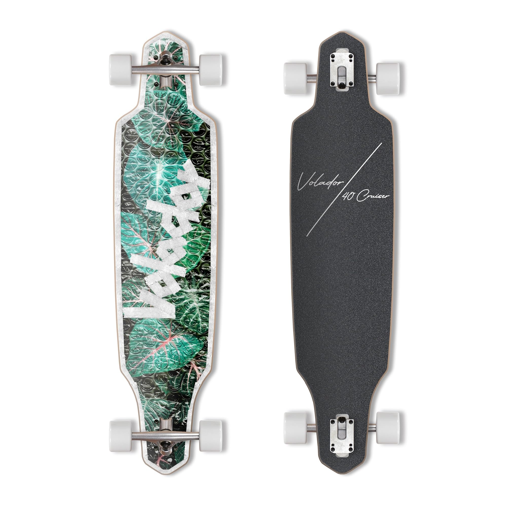 VOLADOR Urban Freeride Pro Longboard Cruiser 40inch | Canadian Maple Wood Deck & Forged Reverse Kingpin Truck | Drop Through Longboard Complete Setup for Urban Commuting (Vague)