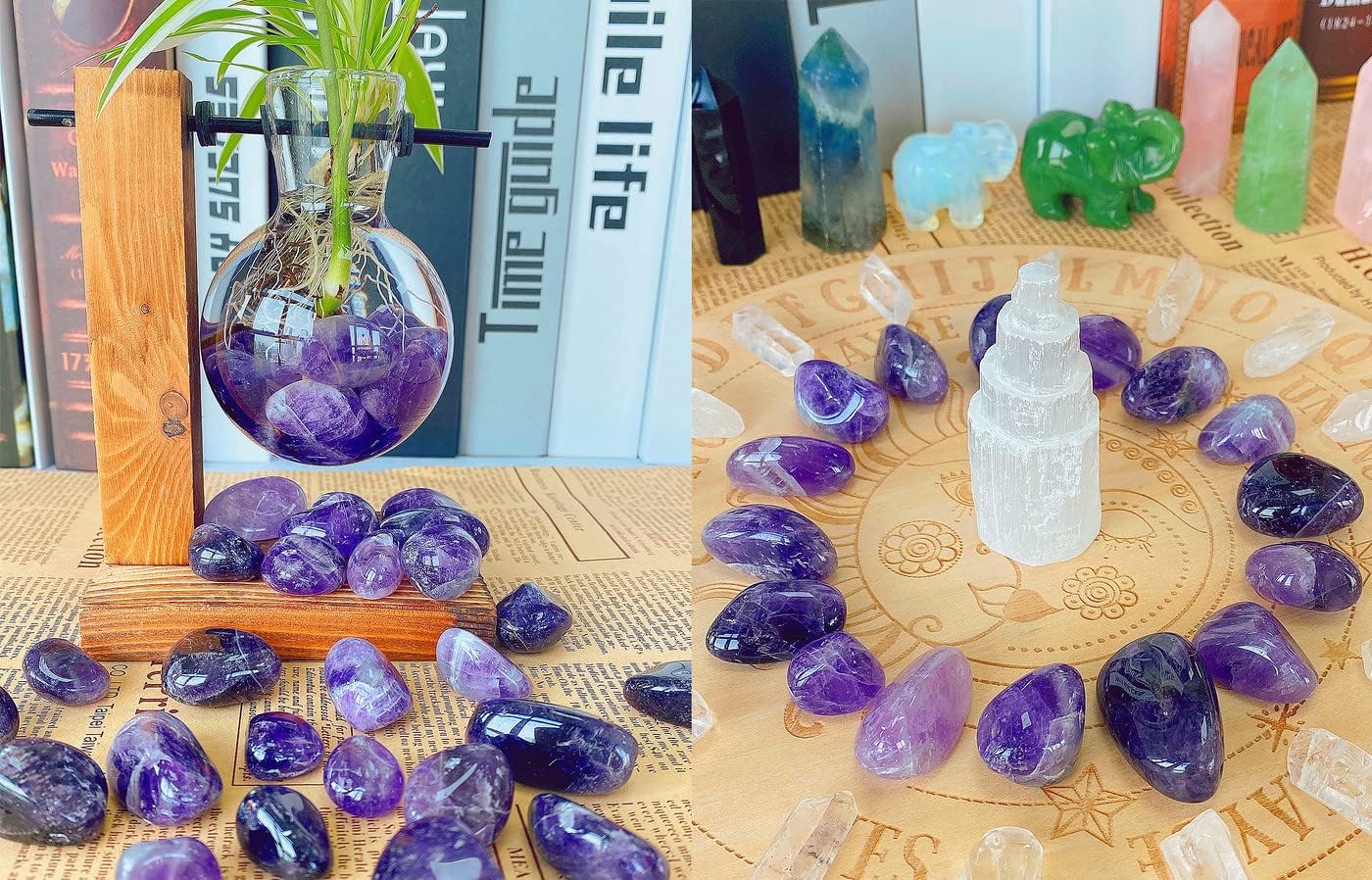 QINJIEJIE Piedras pulidas de howlita blanca, cristales caídos