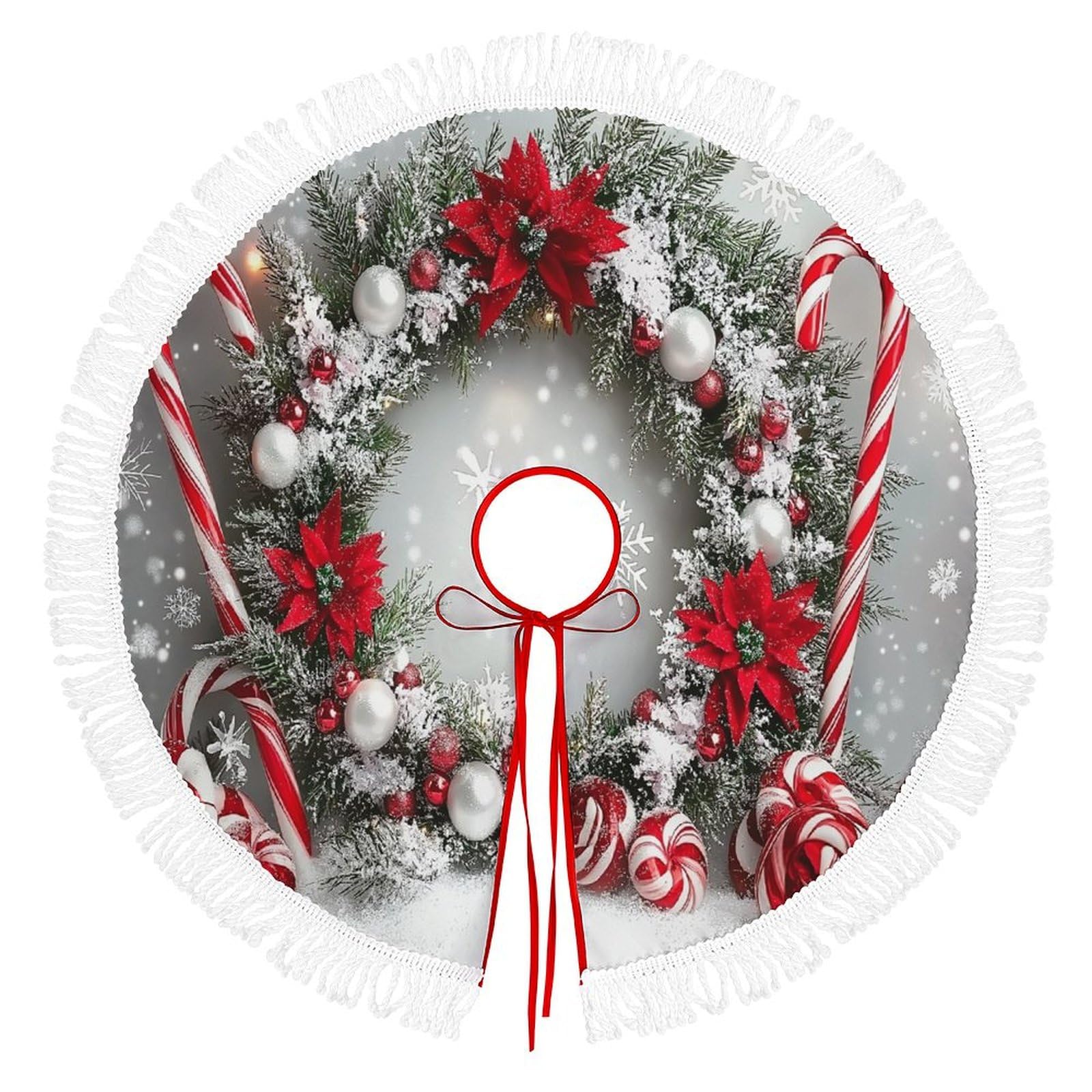 Tapis d'arbre de Noël couverture de base anti-aiguilles et déco fête
