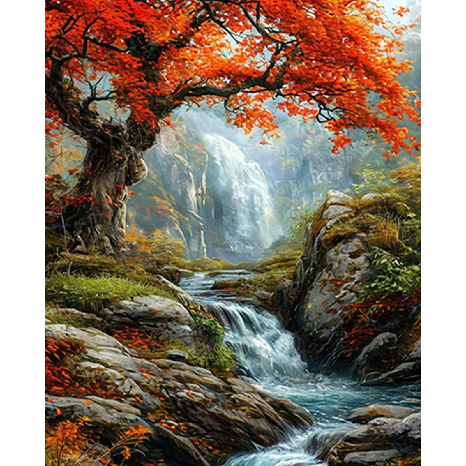 RICUVED Pittura Con I Numeri Per Adulti - Kit Vintage Fiori Di Frutta, Tela 40x50 Cm, Colori Acrilici, Pennelli