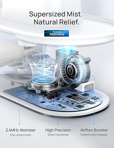 Miniatura 7 de Dreo Humidificador inteligente, humidificadores de niebla fría para dormitorio, humidificadores ultrasónicos silenciosos de 4L de llenado superior