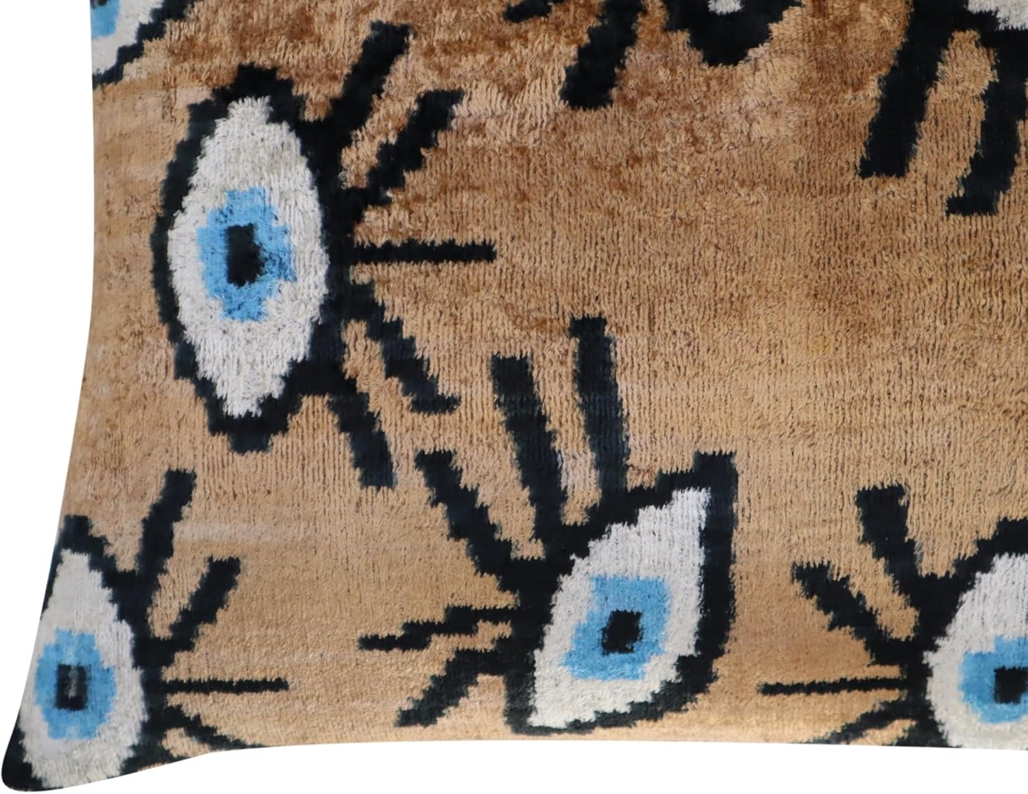 Canvello Handmade Velvet Throw Pillow, 16" x 24" with Down Feather Insert - Evil Eye Design Cushion for Modern & Bohemian Home Decor