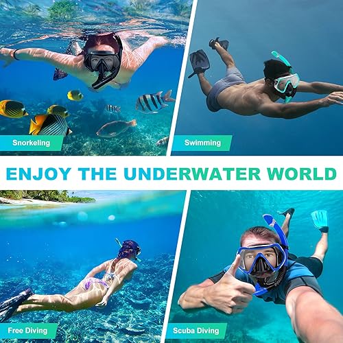 Miniatura 6 de Snorkeling Gear for Adults, ZIPOUTE PRO Snorkel Mask Adult Snorkel Set, Anti-Fog Scuba Diving Mask Panoramic View Scuba Gear, Tempered Glass Snorkel