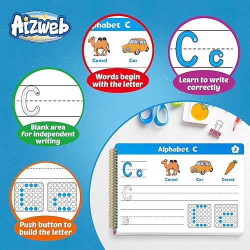 Miniatura 4 de Aizweb Práctica de escritura a mano para niños, aprender a escribir, actividades de aprendizaje preescolar preescolar de jardín de infantes, libro