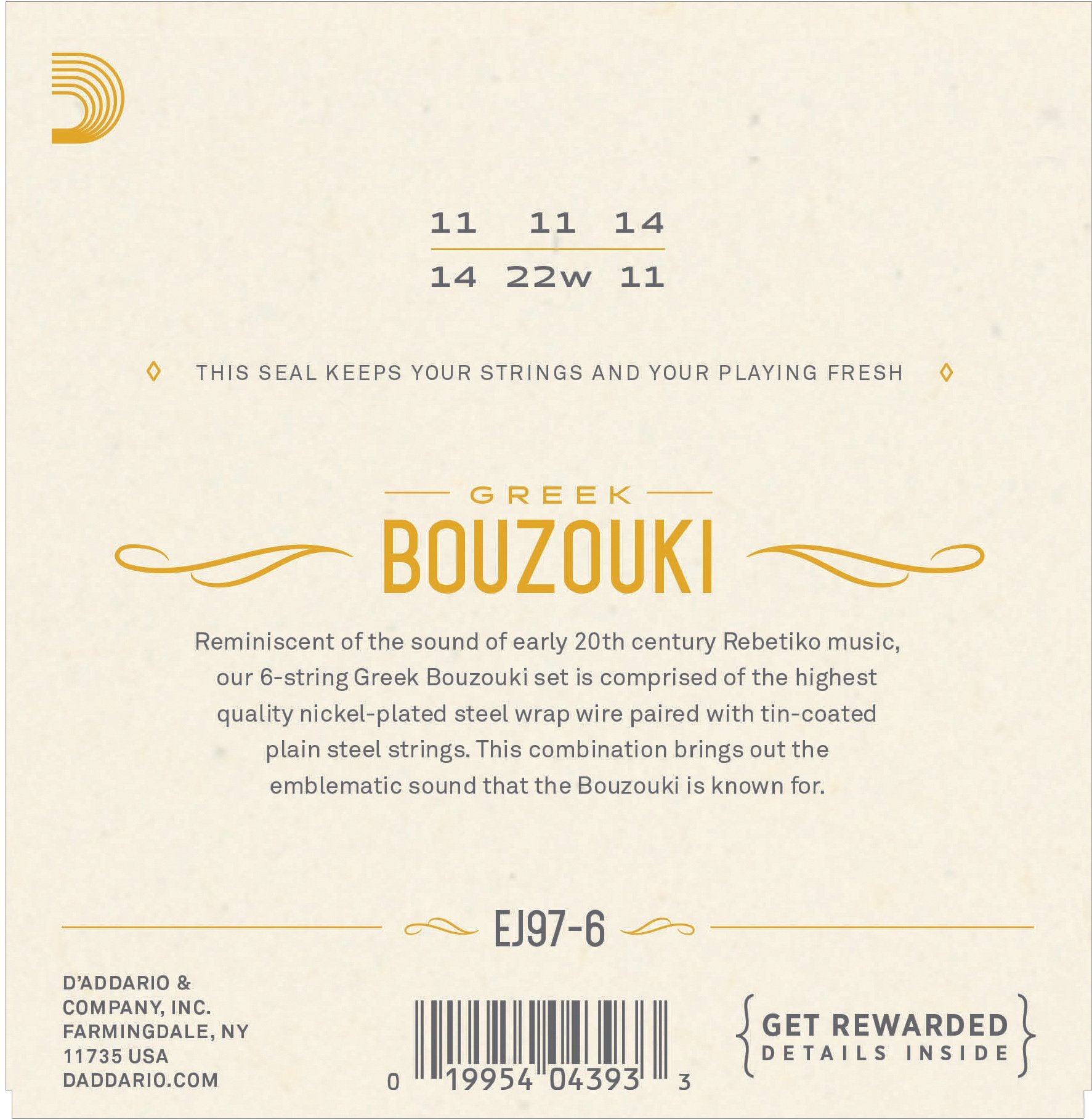 D'Addario EJ97-6 Greek Bouzouki - Image 2