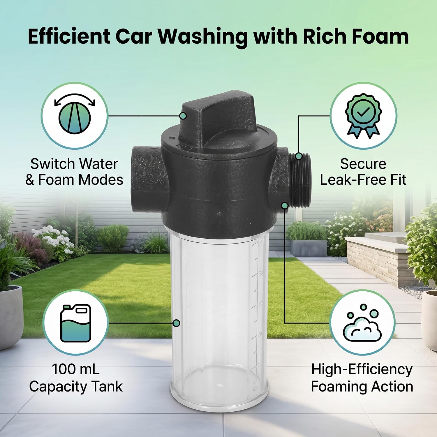 100ML Water Gun Foamer Household Car Wash Foamer High Pressure Foam Sprayer for Car Cleaning