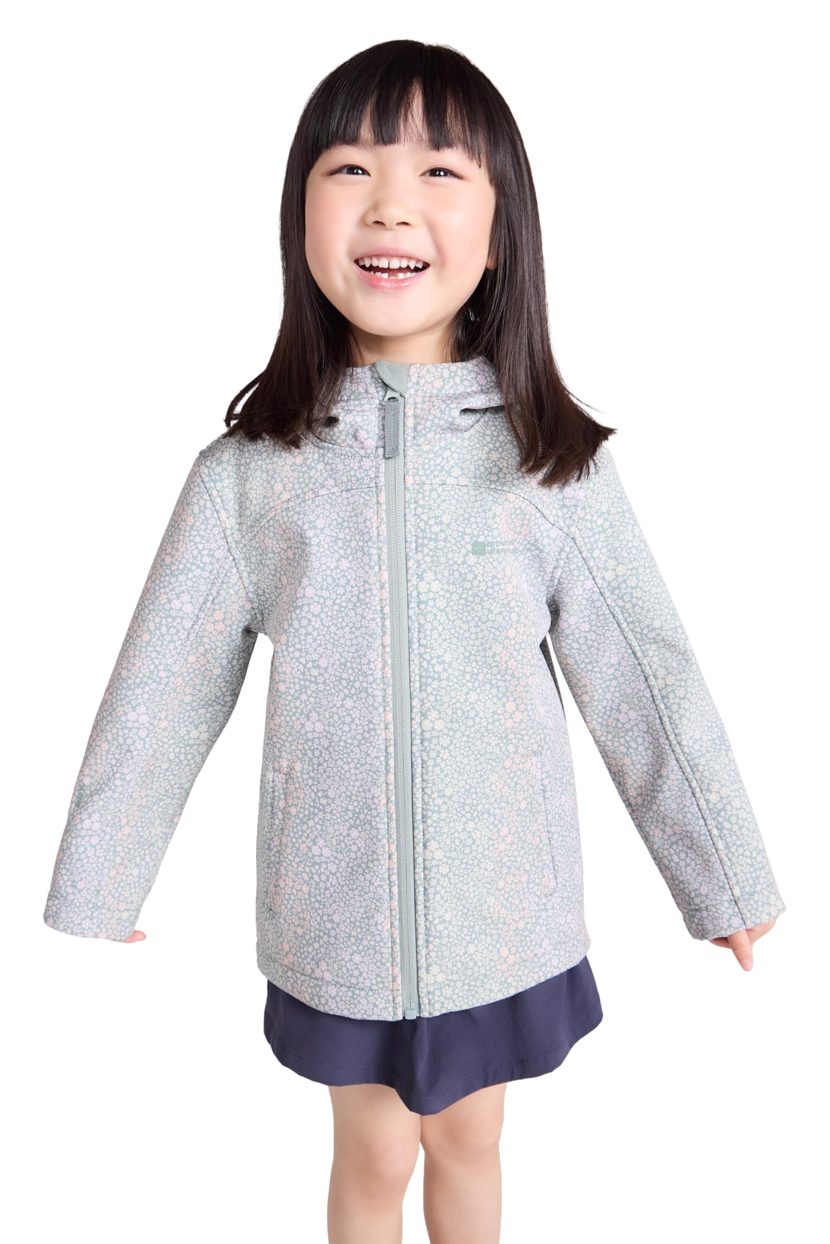 Mountain Warehouse Boys Light Khaki (05) Exodus Kids Printed Water Resistant Softshell Jacket - & Girls Rain Coat Teen Size 13 Years