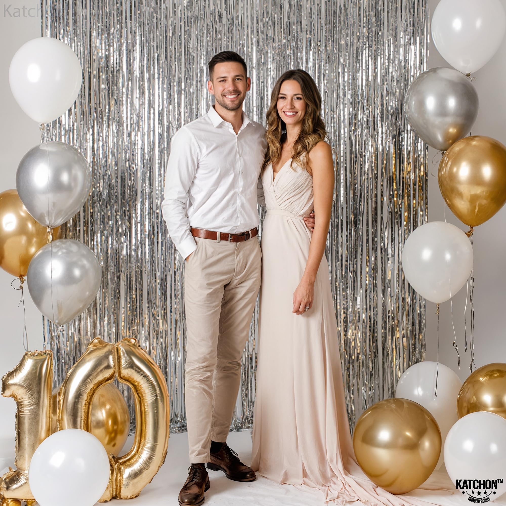 KatchOn 2Pcs Silver Fringe Backdrop 3.25x8ft Bachelorette Party Decorations — Amazon image 8