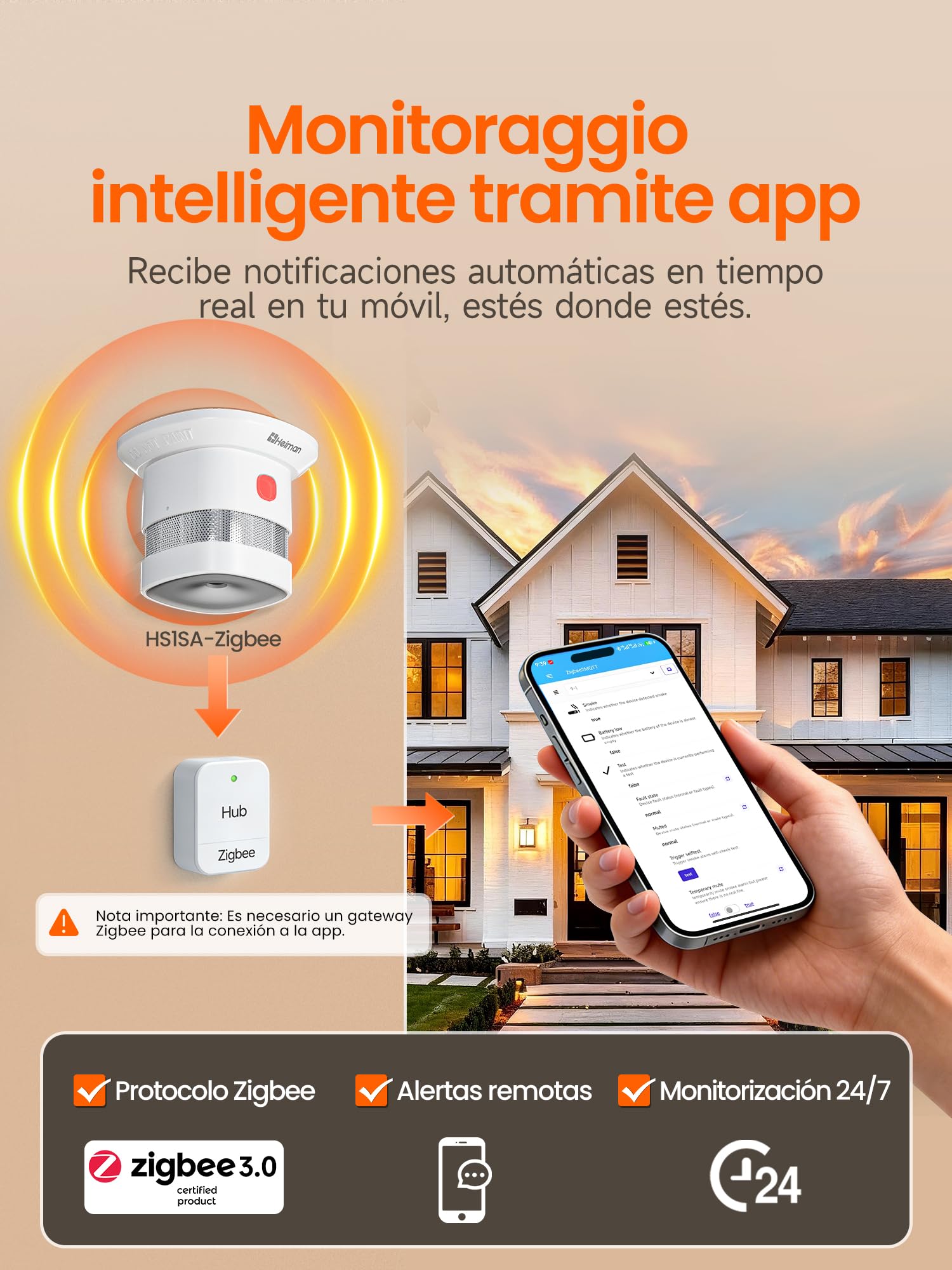 Heiman Smart HS1SA-E Plus - Detector de humo (3 unidades)