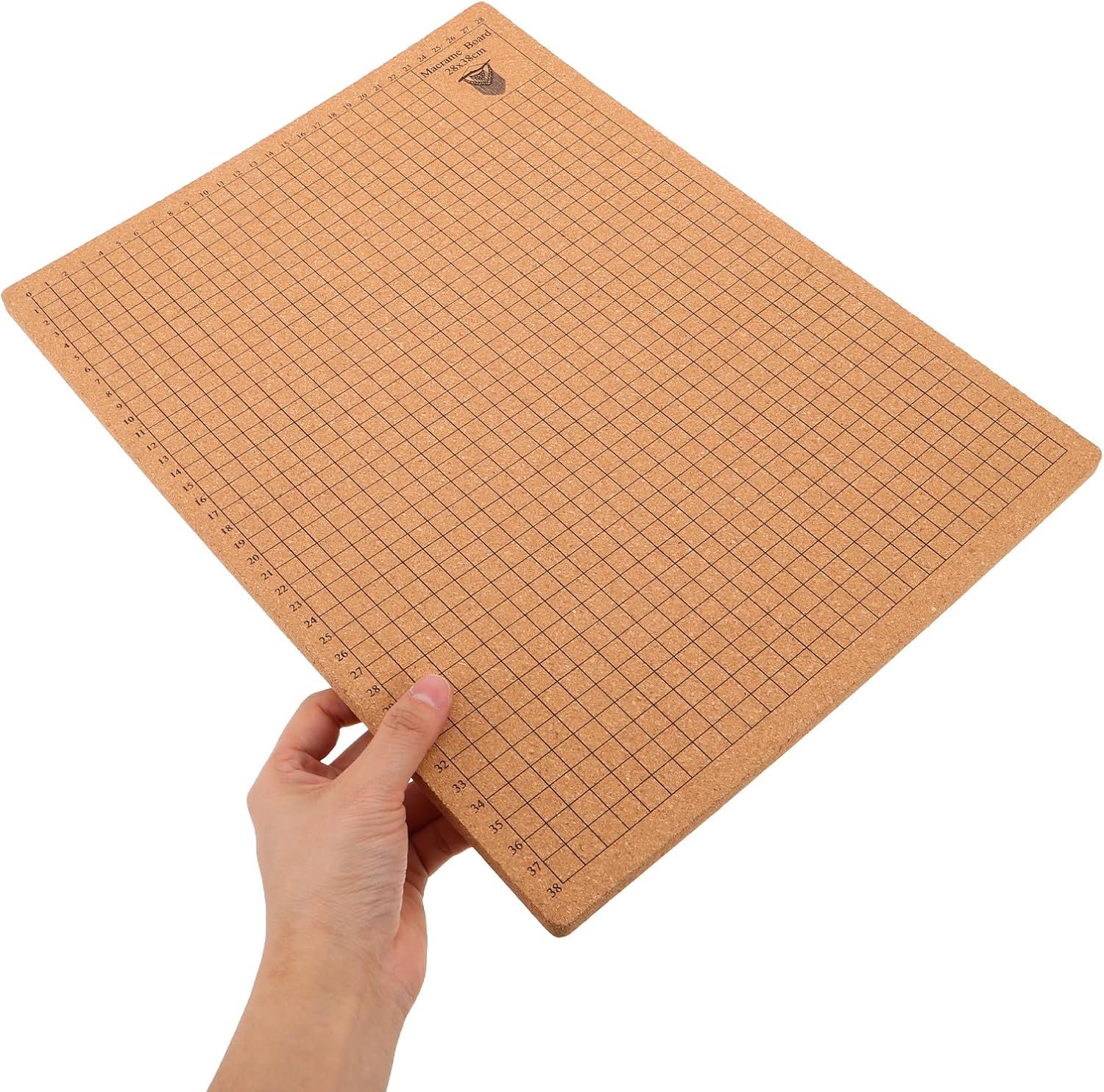 IWOWHERO 1 Set Weaving Macrame Board with T-Shaped Pins for Beginners, Macrame Project Cork Board 16x12in for Braiding Bracelet Crafting