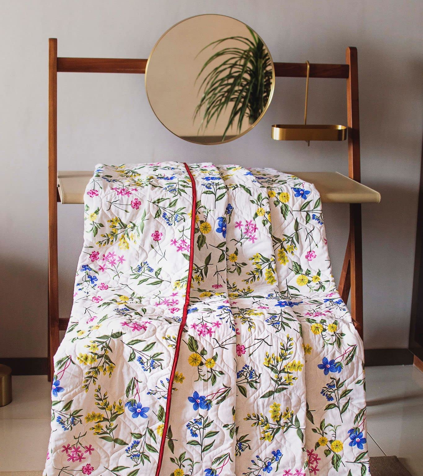 Buy Urban Space All Season AC Blanket, 3 Layered Super Soft 100% Malmal  Cotton Dohar, Reversible use Cotton Comforter (Blue Pink Floral 2, Double -  86 x 95) Online at Low Prices