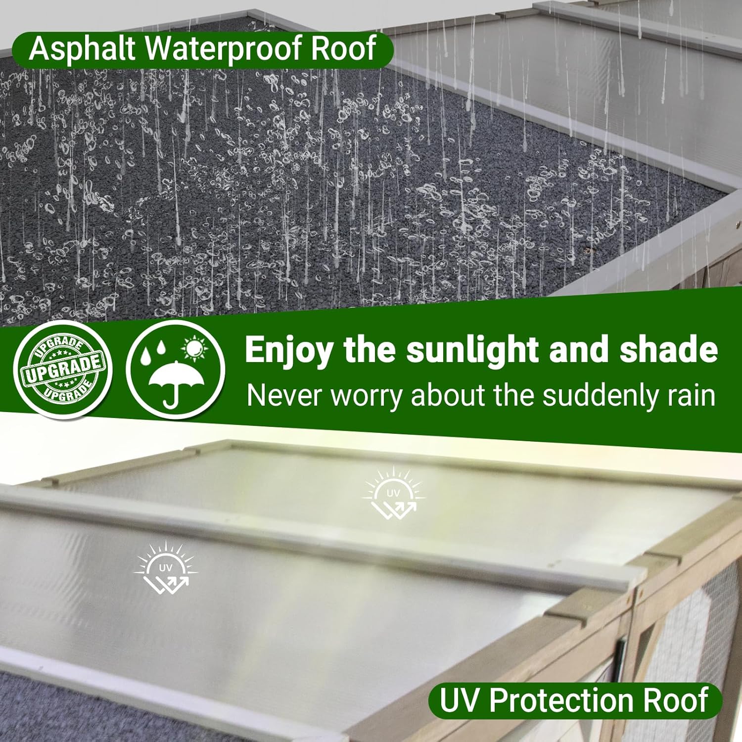 PetsCosset Catio Cat Enclosure Outdoor, Large Cat House Outdoor Weatherproof Attached to Window for Multi Cats, Asphalt and UV Protection Roofs, Multi Platforms-71 H 77" L