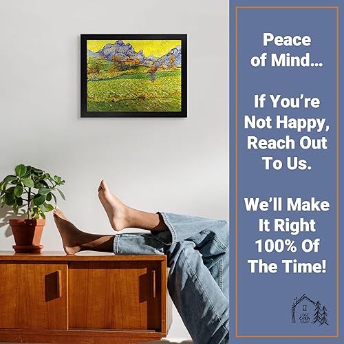 Miniatura 5 de Lost Cabin A Meadow in the Mountains Le Mas de Saint Paul de Vincent Van Gogh  Impresión en marco plano negro  Reproducción de pintura de obra fina