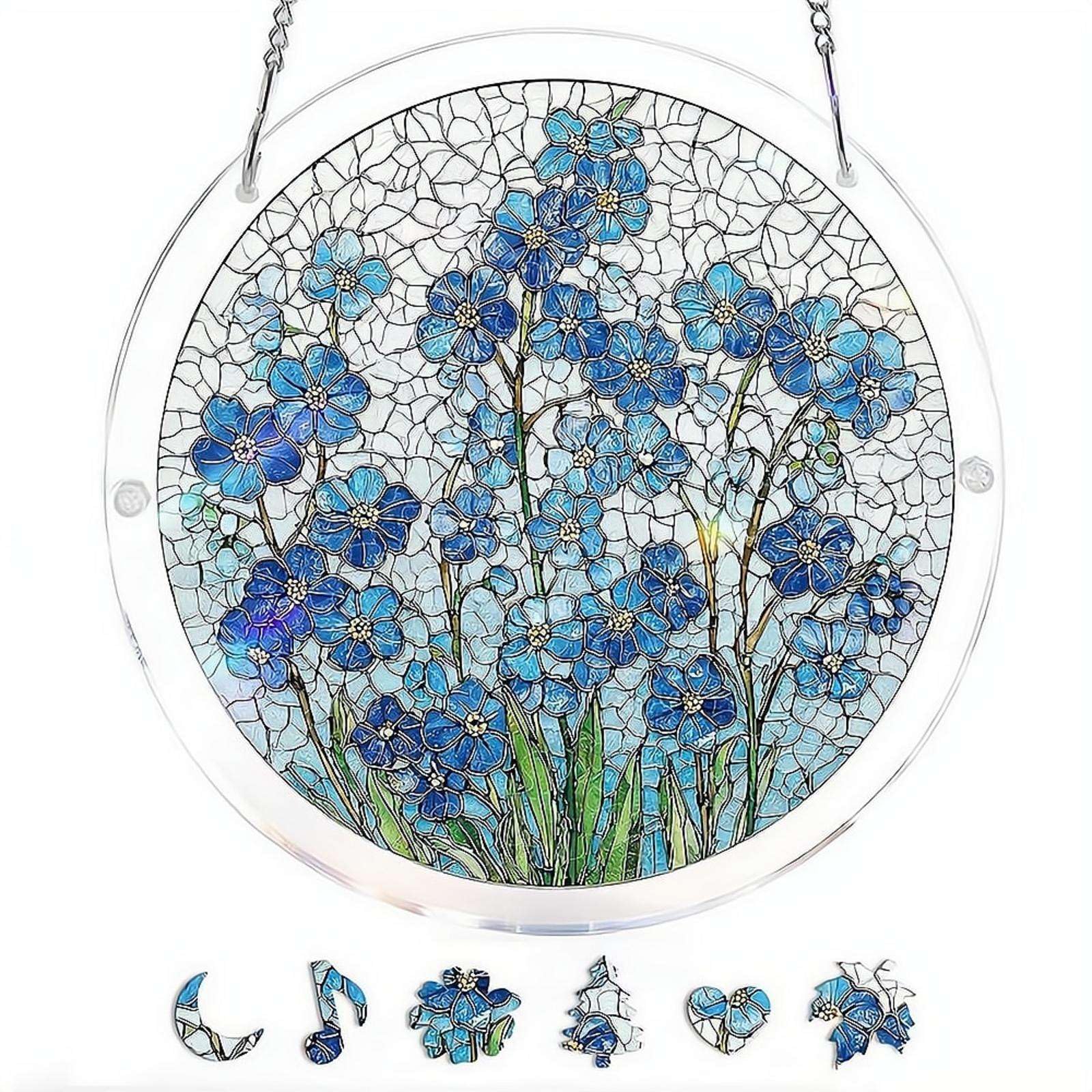 Acrylic Puzzle Suncatcher, Sun Catchers Puzzles Kit, Sun Catcher Puzzle Kit for Doors Garden and Window Hanging Decoration, DIY Suncatcher Kits