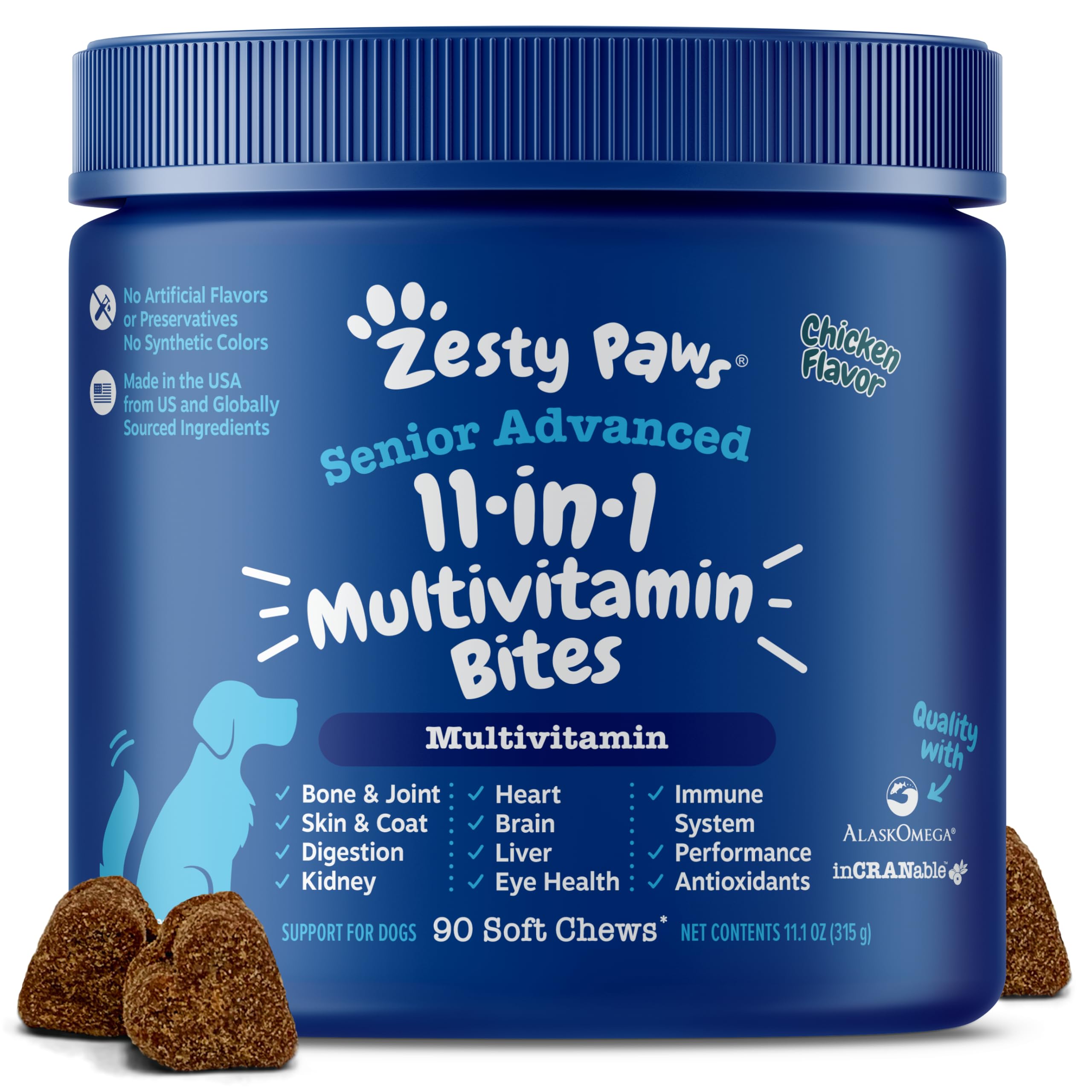 Zesty Paws Senior Multivitamin Chicken Chews