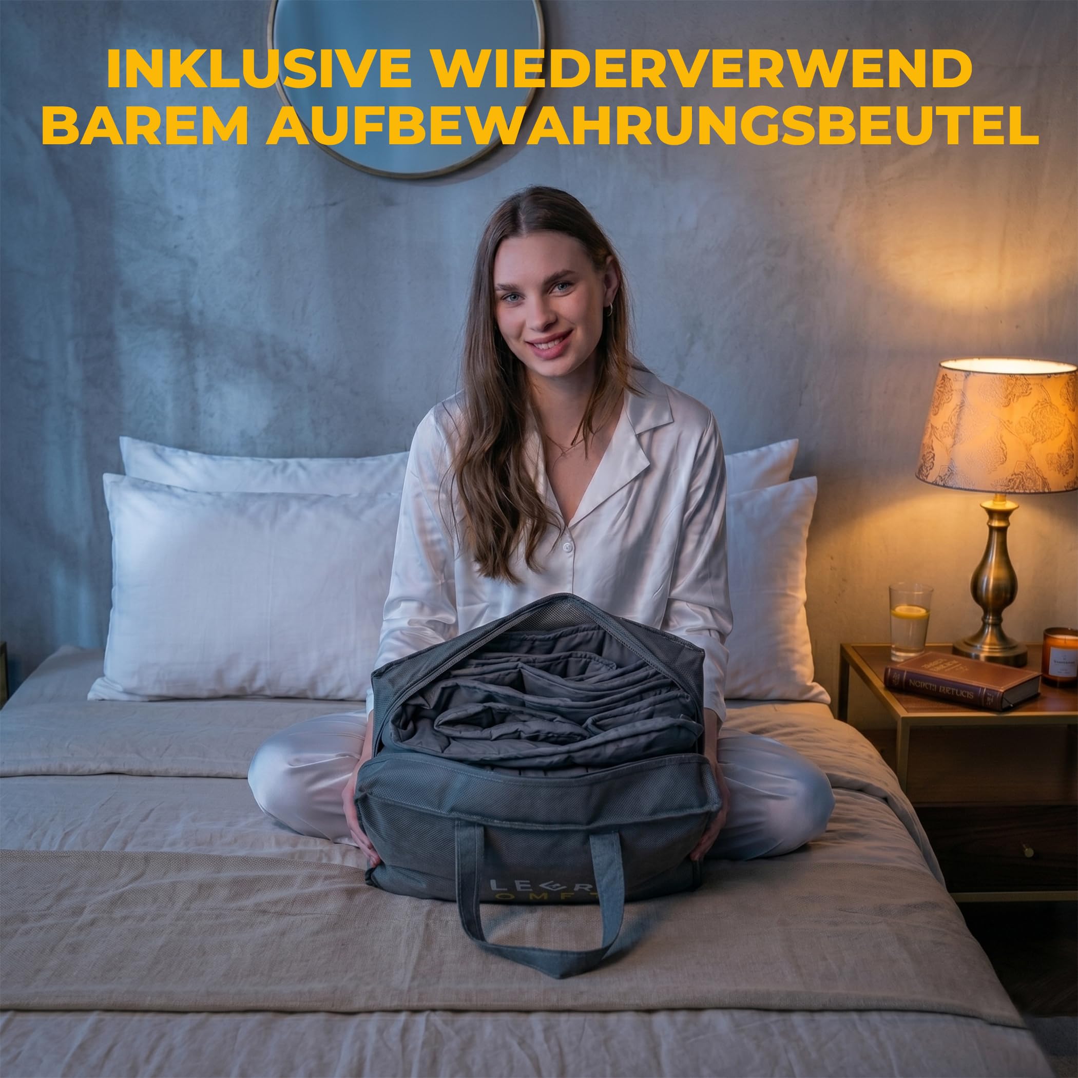 SLEEP COMFY Gewichtsdecke 9 kg 150x200 cm Oeko-Tex Zertifizierte Kühlende Anti-Stress Decke