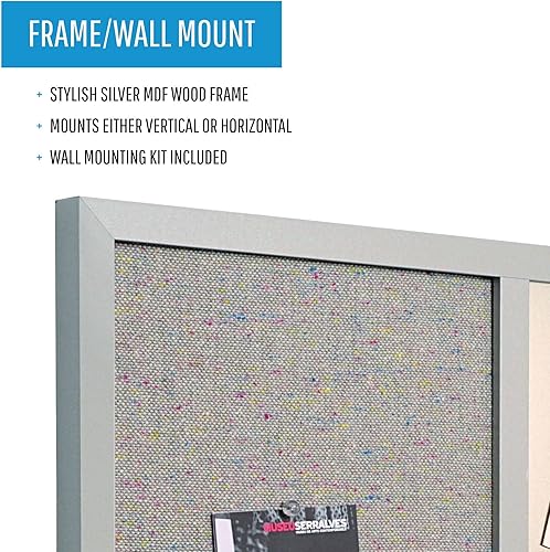 Miniatura 4 de MasterVision Tablero combinado, 18 x 24 pulgadas, tablero magnético de borrado en seco y tablero de anuncios de tela gris, marco de MDF gris, pequeño