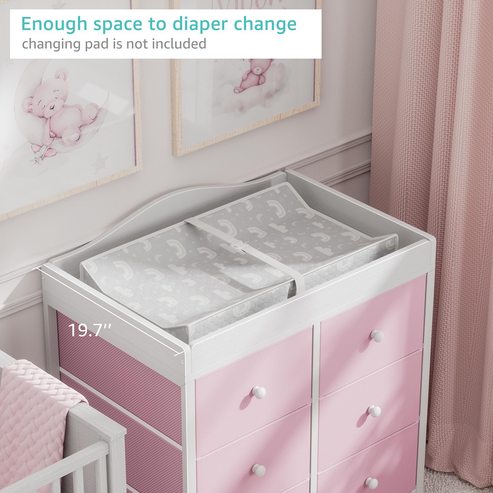 pink dresser changing table Before & After A Pretty in Peach Dresser for the Nursery M Pettipoole