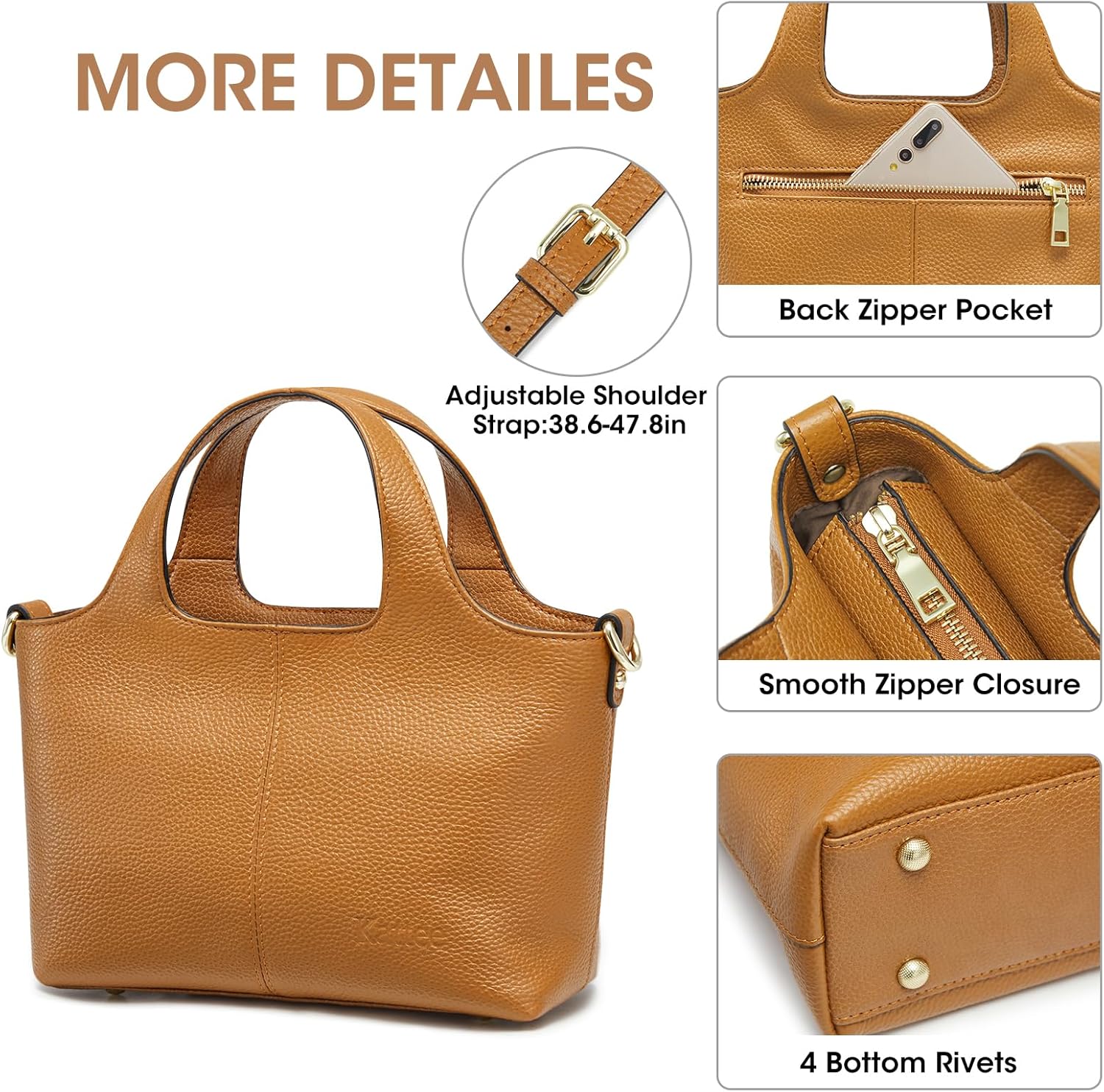Kattee Women Soft Genuine Leather Totes Shoulder Bag Purses and Handbags